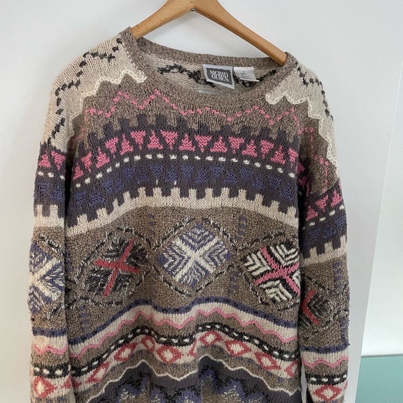 Vintage mohair blend hand knit sweater - Picture 3 of 7